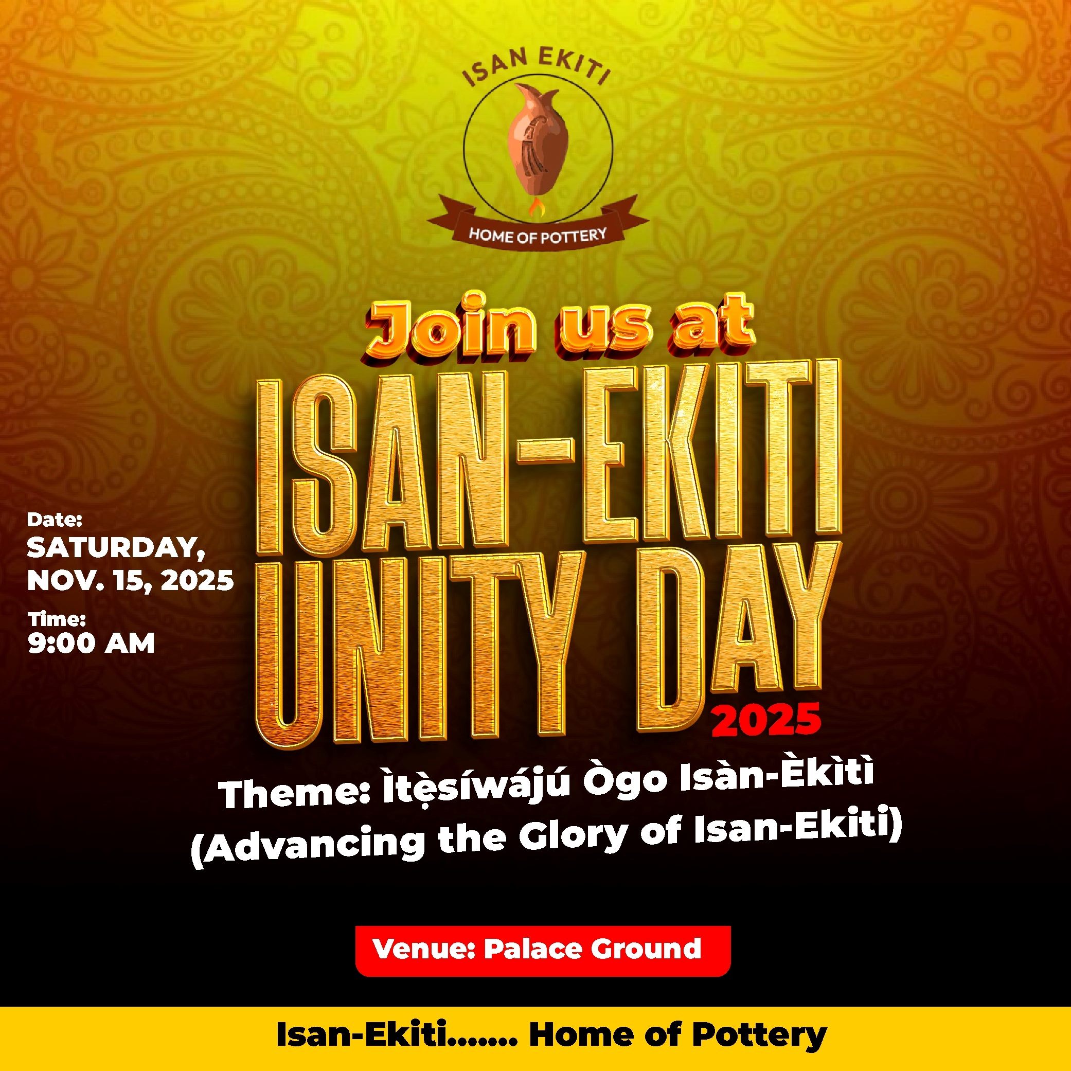 Isan-Ekiti set for 33rd Unity Day, Nov 7–16, 2025